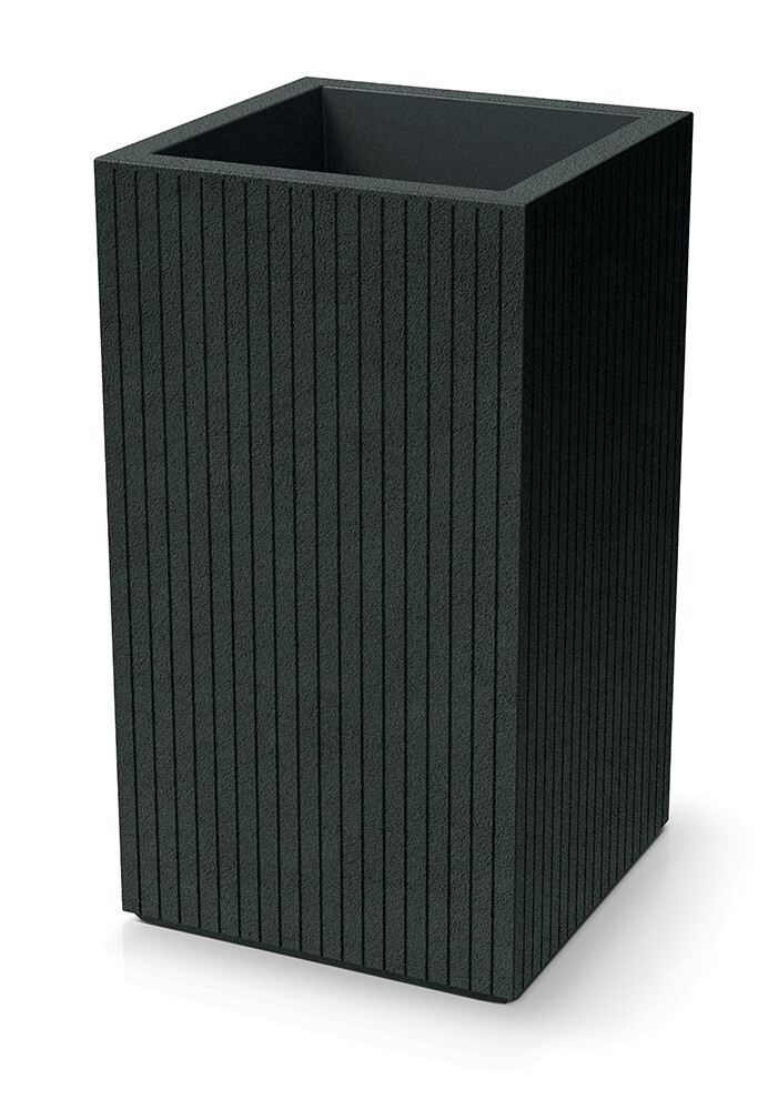 Plastový květináč COROS SQUARE HIGH 40 cm tmavě šedý