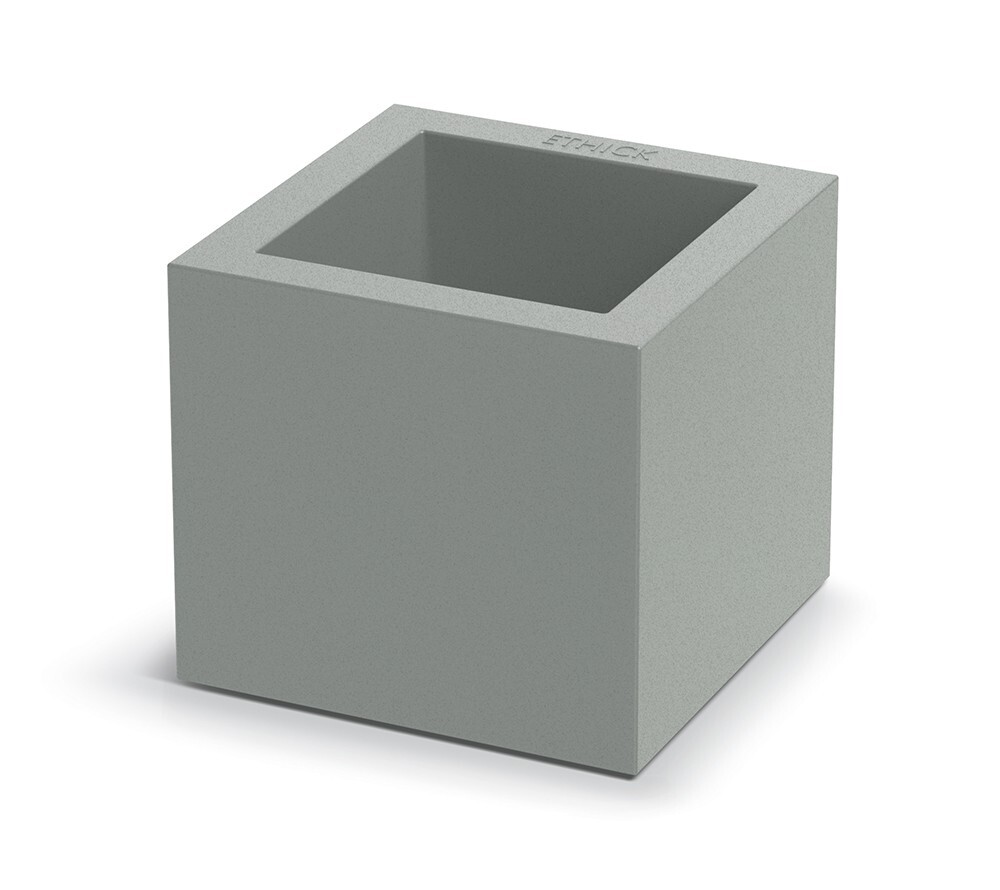 Plastový květináč CUBLASO SQUARE betonově šedý