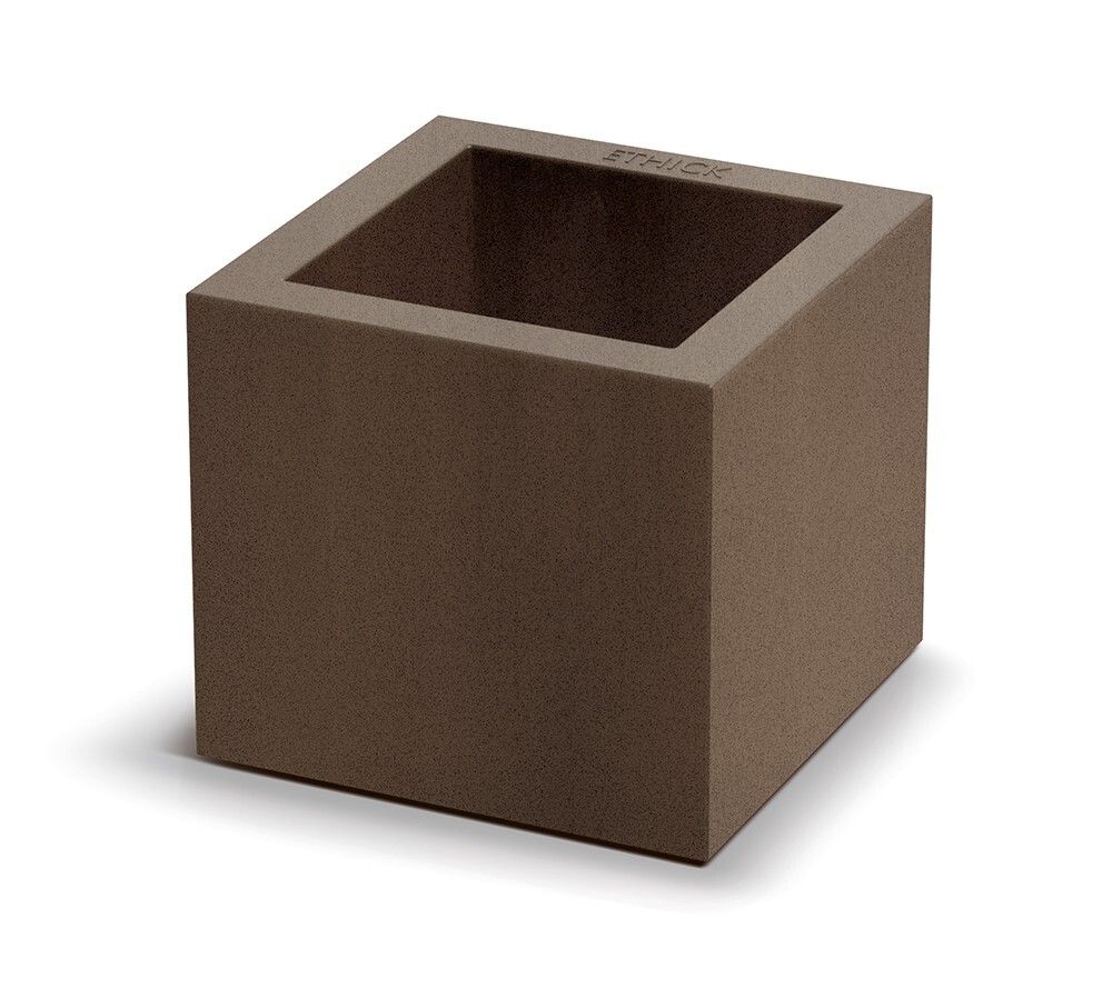 Plastový květináč CUBLASO SQUARE hnědý