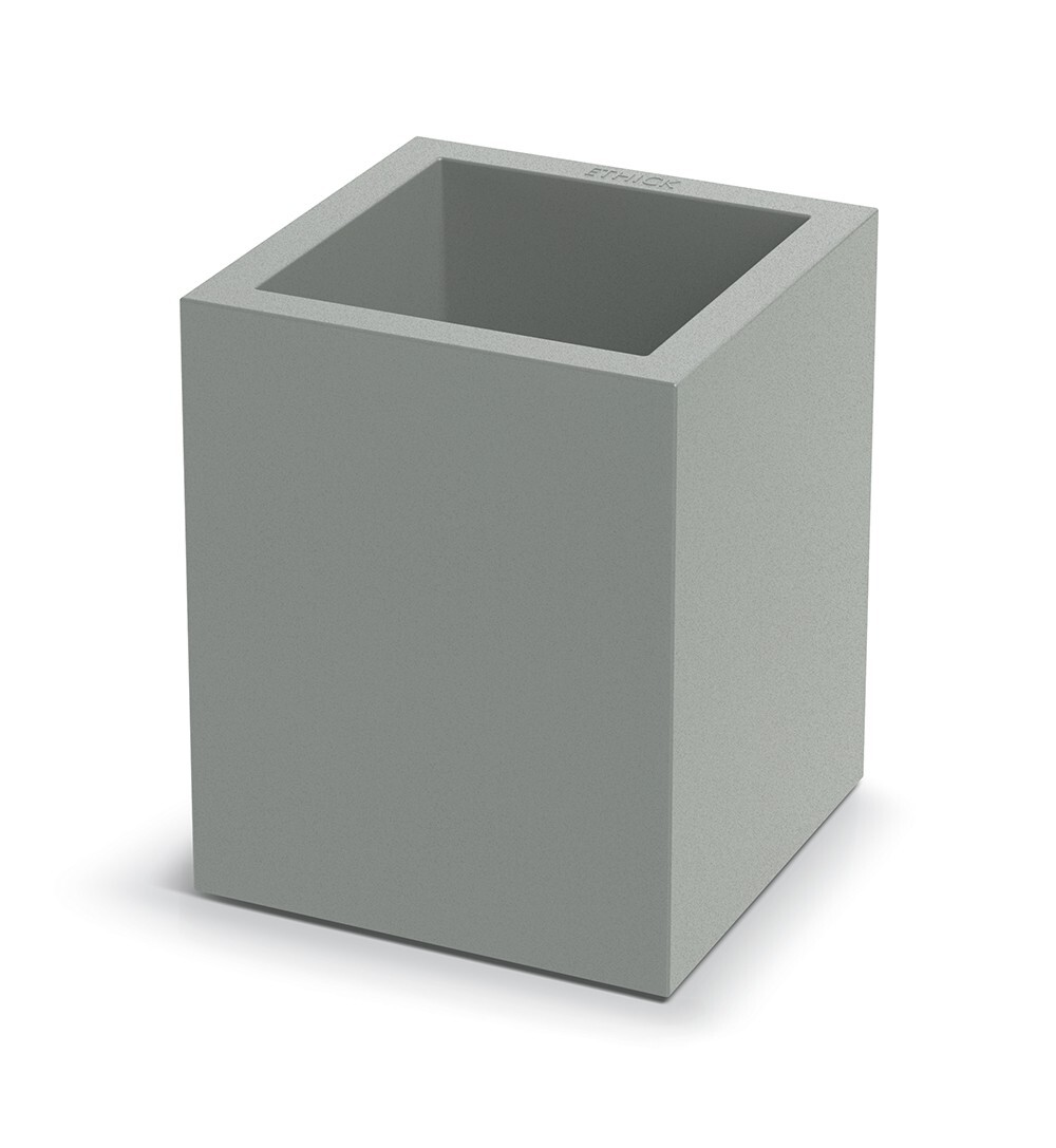Plastový květináč CUBLASO SQUARE MIDL 29 cm betonově šedý