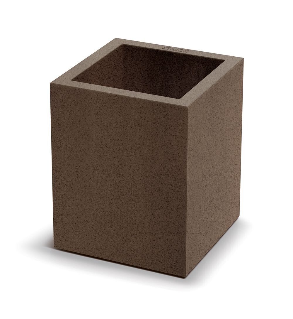 Plastový květináč CUBLASO SQUARE MIDL 29 cm hnědý