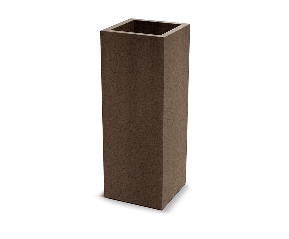 Plastový květináč CUBLASO SQUARE SLIM 29 cm hnědý
