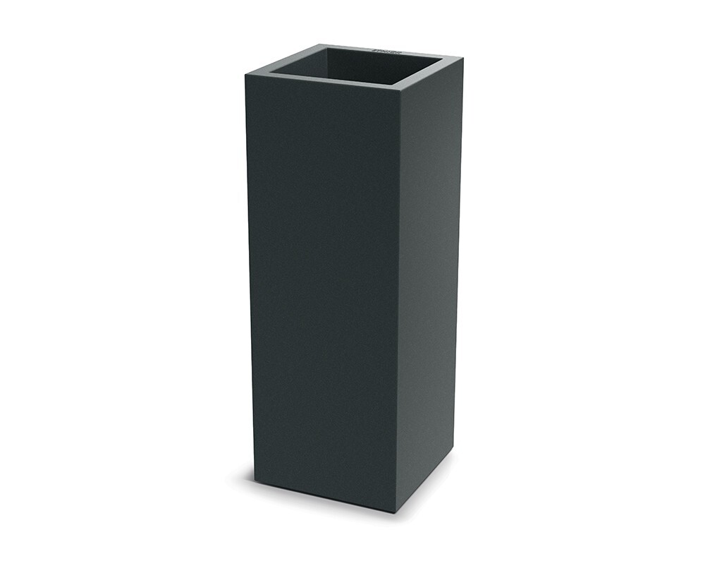 Plastový květináč CUBLASO SQUARE SLIM 29 cm tmavě šedý