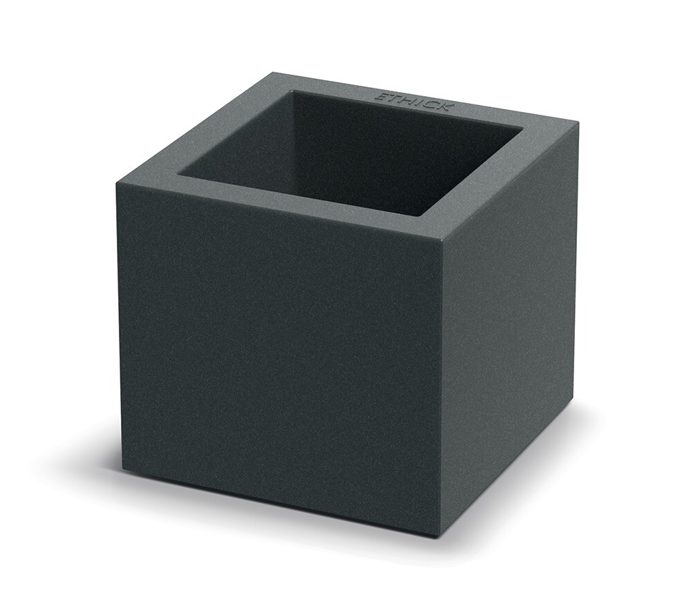 Plastový květináč CUBLASO SQUARE tmavě šedý
