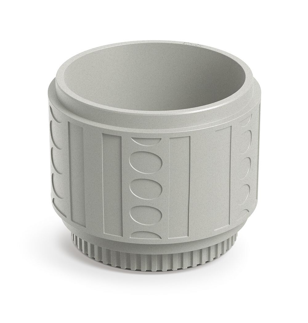 Plastový květináč FOLKAS ROUNDOS betonově šedý