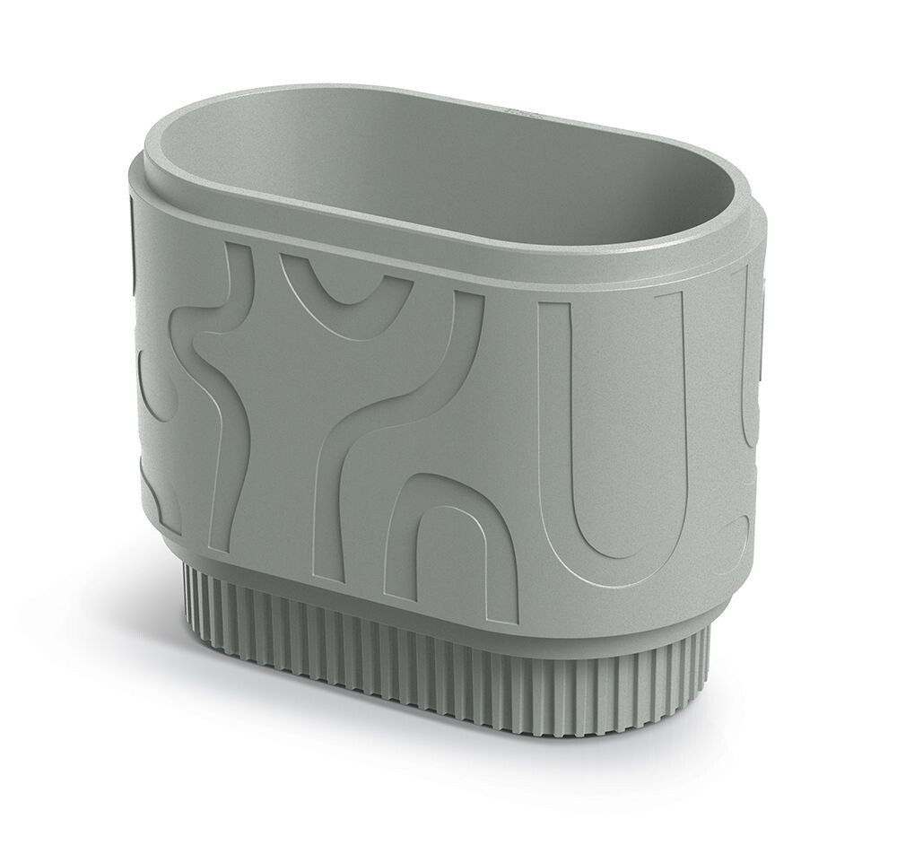 Plastový květináč FOLKAS ROUNDOS CASE betonově šedý
