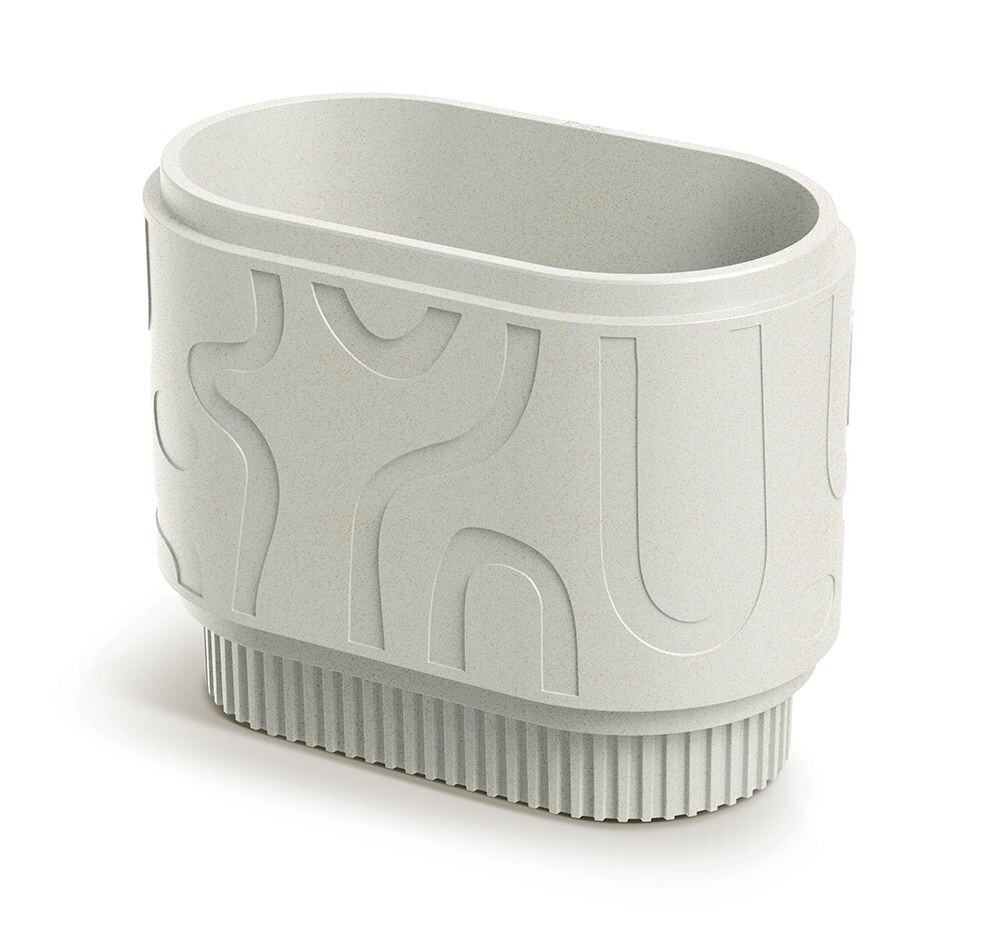 Plastový květináč FOLKAS ROUNDOS CASE pískový
