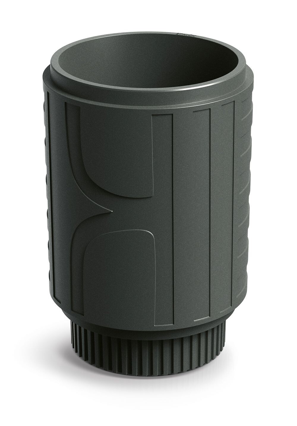 Plastový květináč FOLKAS ROUNDOS MIDL 40 cm tmavě šedý