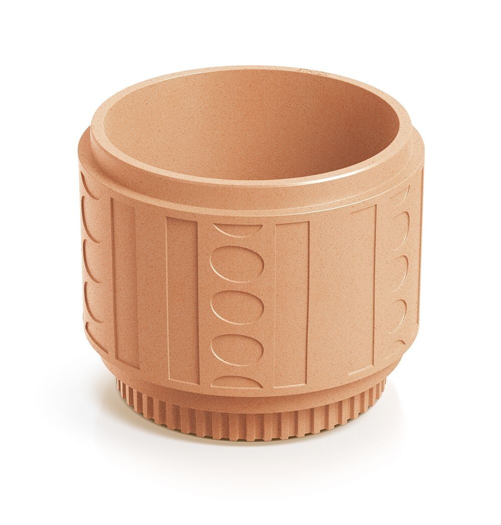 Plastový květináč FOLKAS ROUNDOS terakota