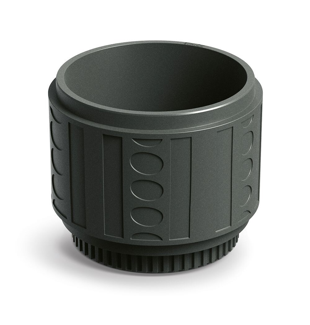 Plastový květináč FOLKAS ROUNDOS tmavě šedý