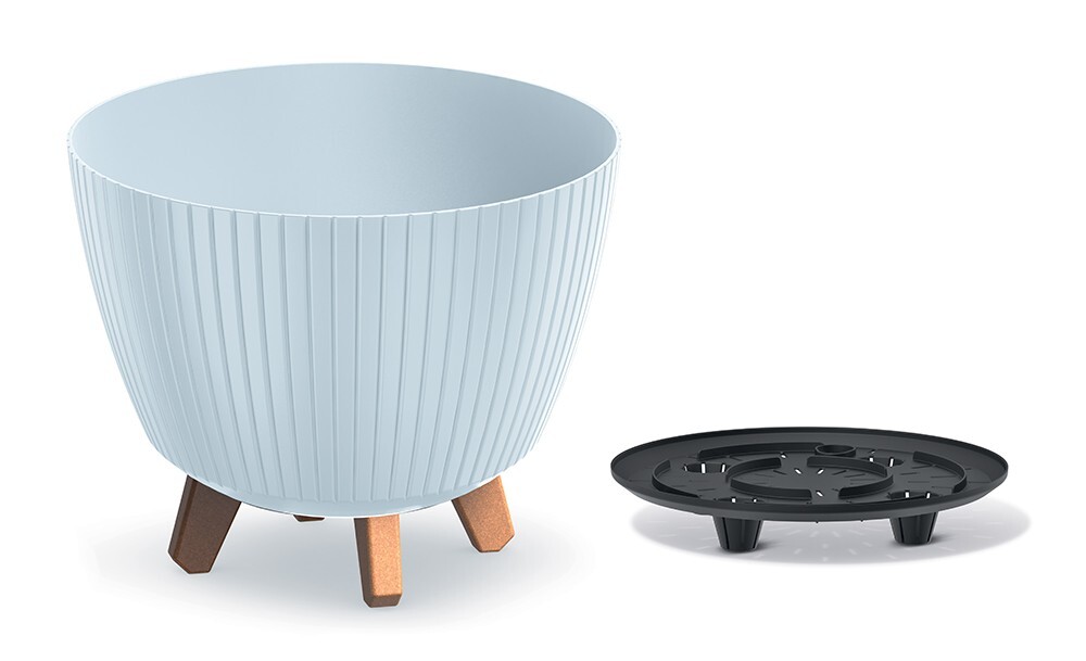 Plastový květináč LAMIAL světle šedý