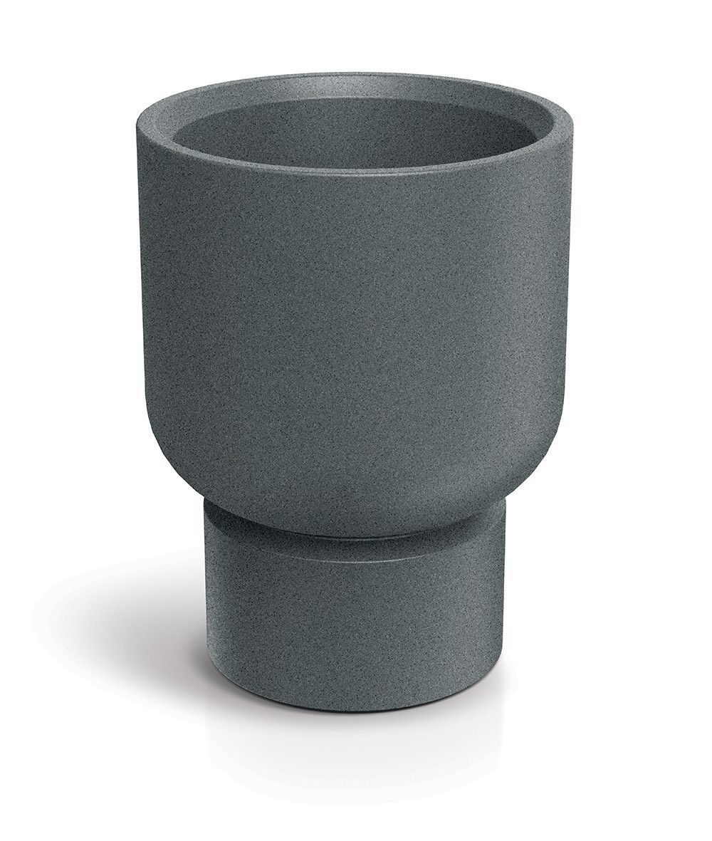 Plastový květináč MOLTAS BASE ROUND MIDL 40 cm granitově šedý