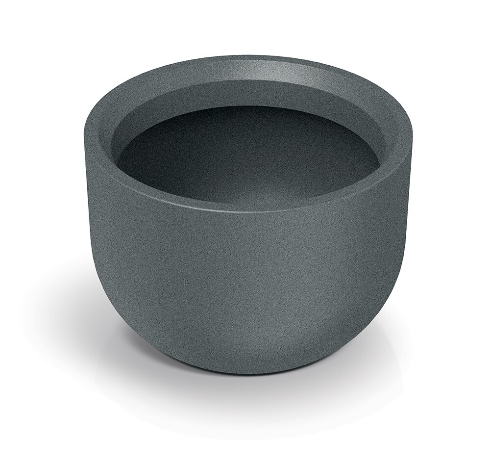 Plastový květináč MOLTAS ROUND granitově šedý
