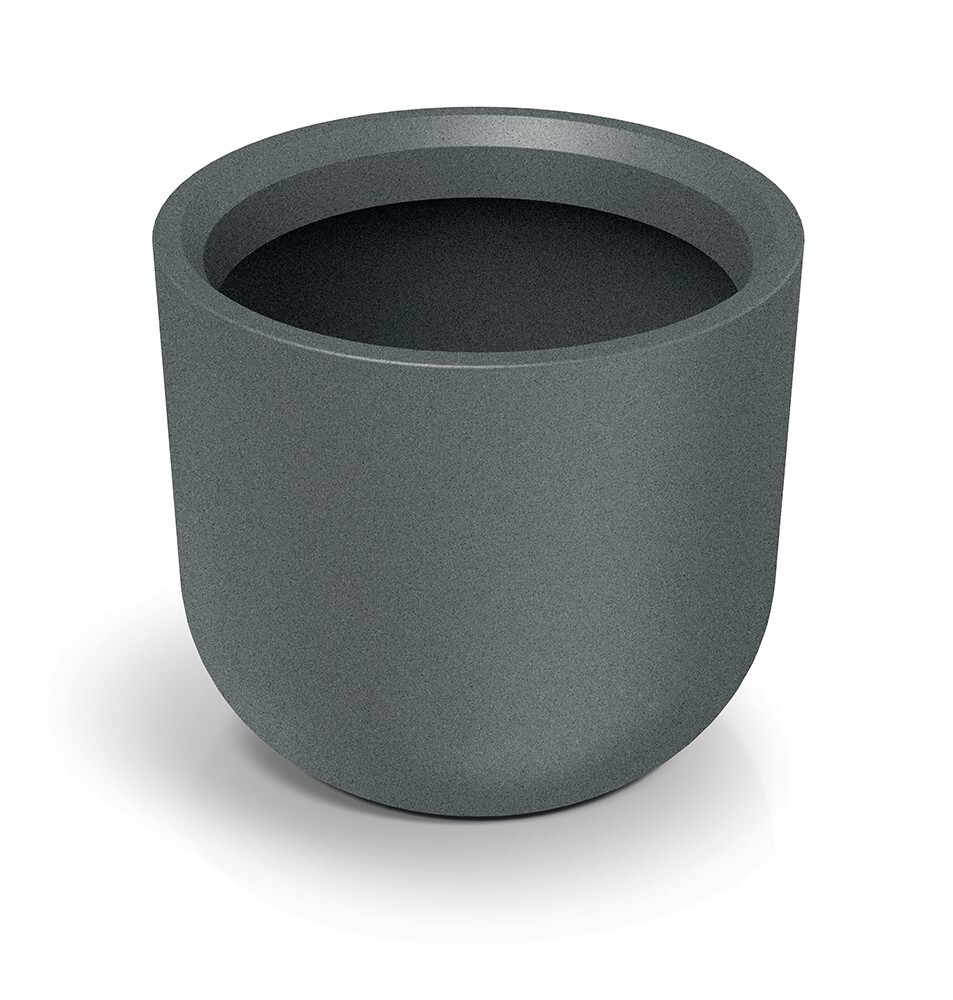 Plastový květináč MOLTAS ROUND HIGH granitově šedý
