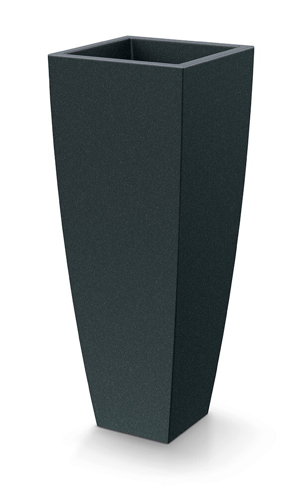Plastový květináč MOODAS SQUARE HIGH 40 cm tmavě šedý