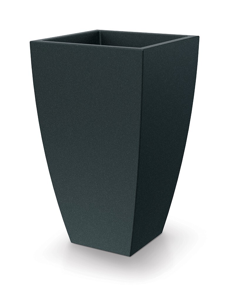 Plastový květináč MOODAS SQUARE tmavě šedý