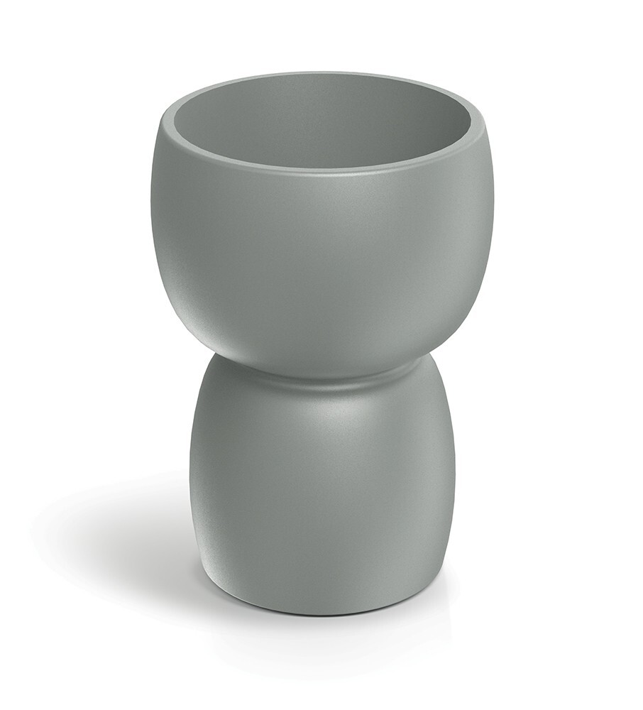 Plastový oboustranný květináč DUALOS ROUNDOS betonově šedý