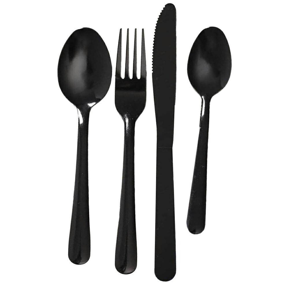 Sada 16 ks nerezových příborů MONO černá