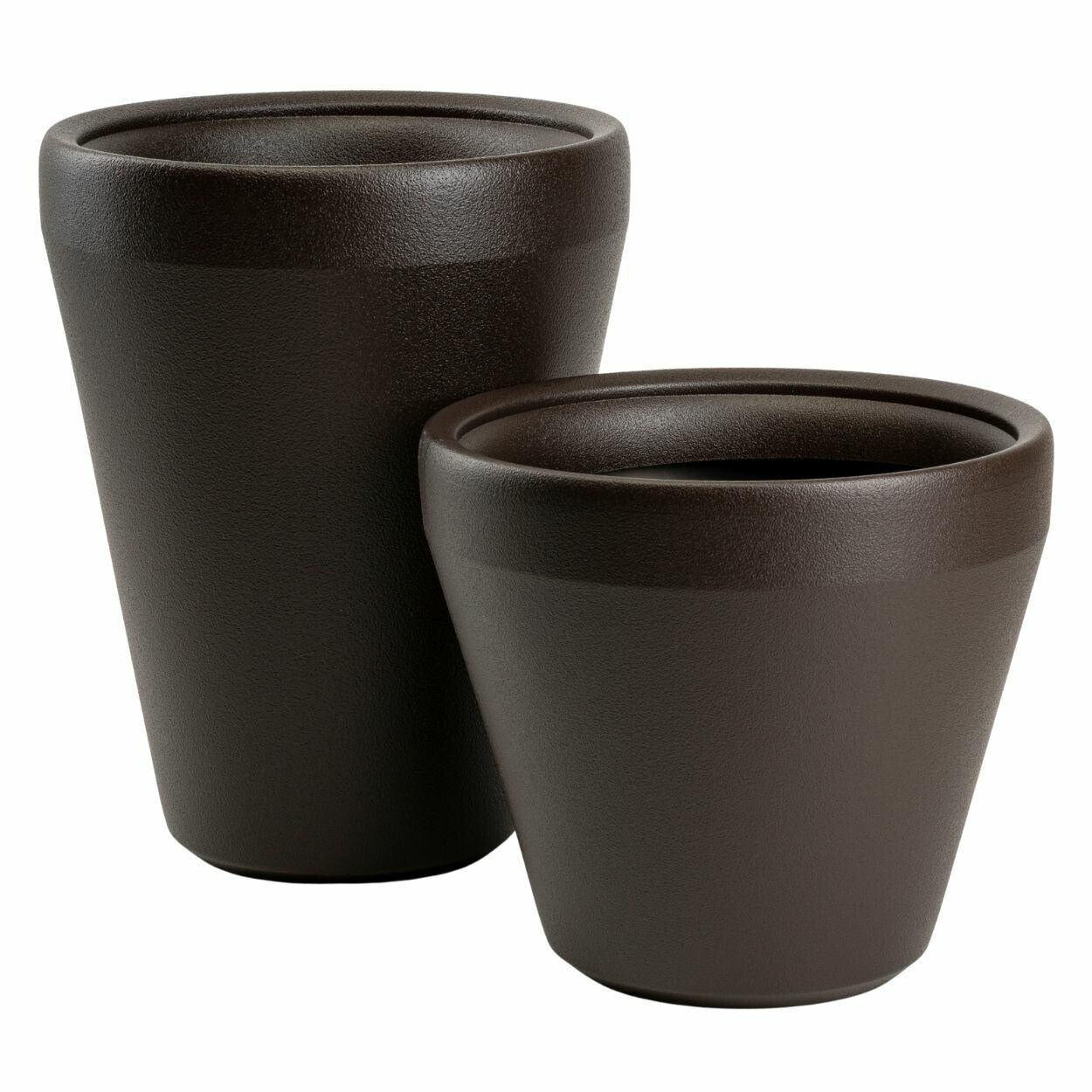 Sada 2 ks květináčů Purea 51,2x39,5/34,9x39,5 cm mokka hnědá