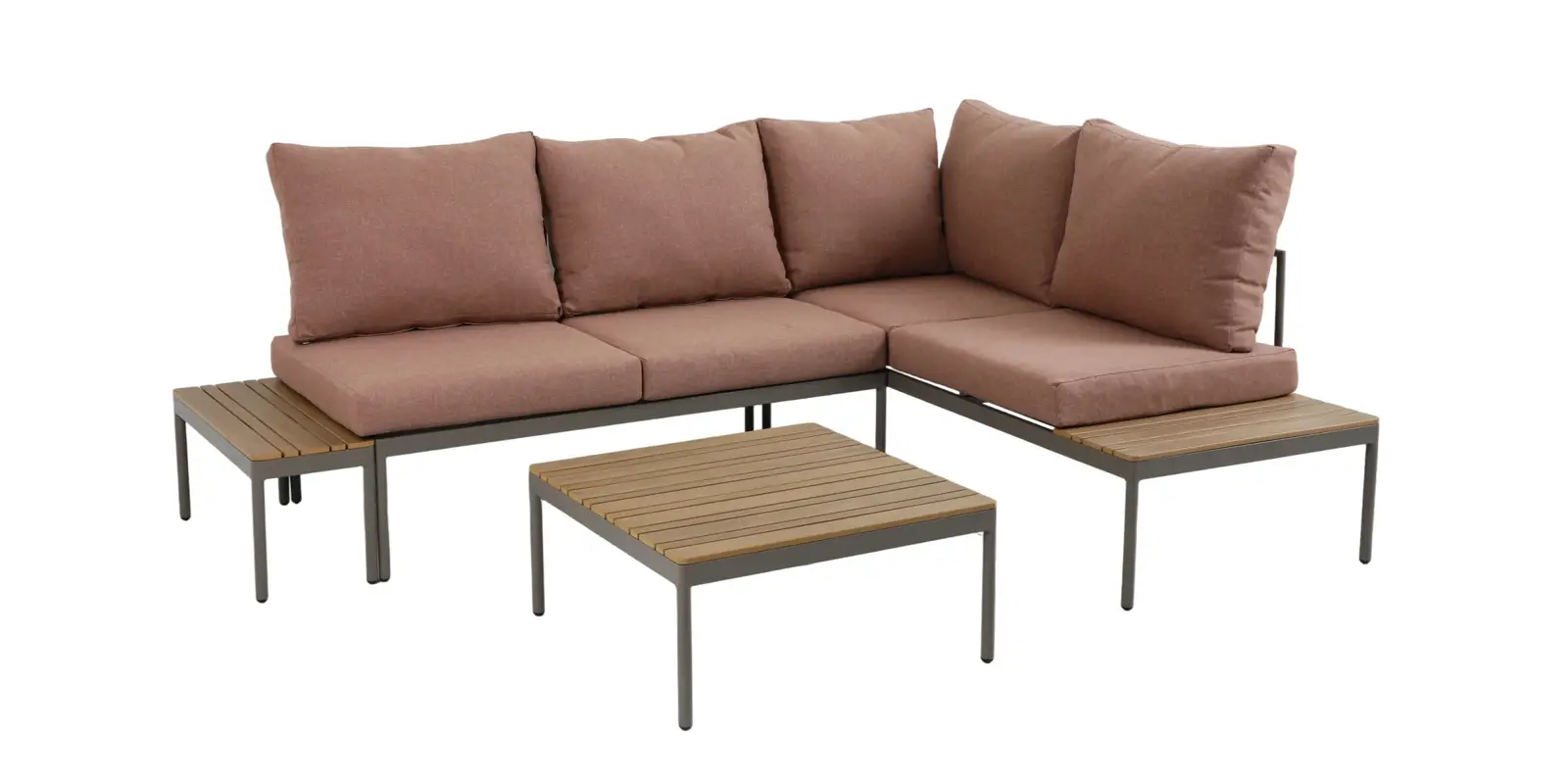 Sada zahradního modulárního nábytku Lugi pro 4 osoby moka/šedá