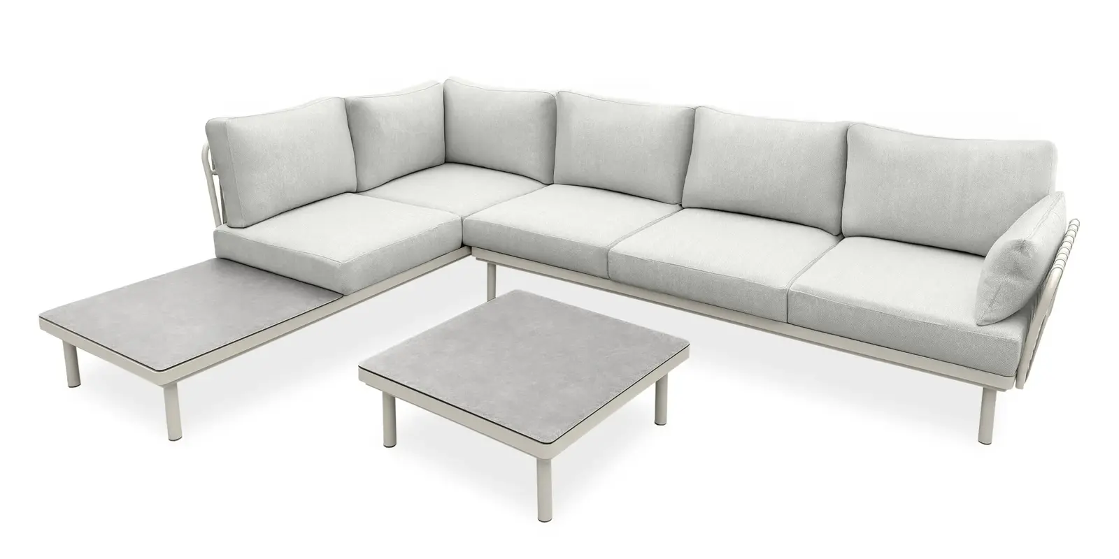 Sada zahradního nábytku Amarello pro 5 osob béžová/šedá