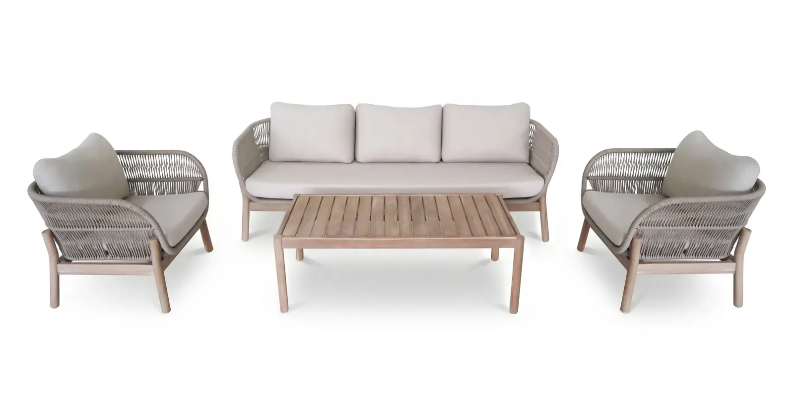 Sada zahradního nábytku Fiorentino pro 5 osob z masivu akáciové dřevo/béžová