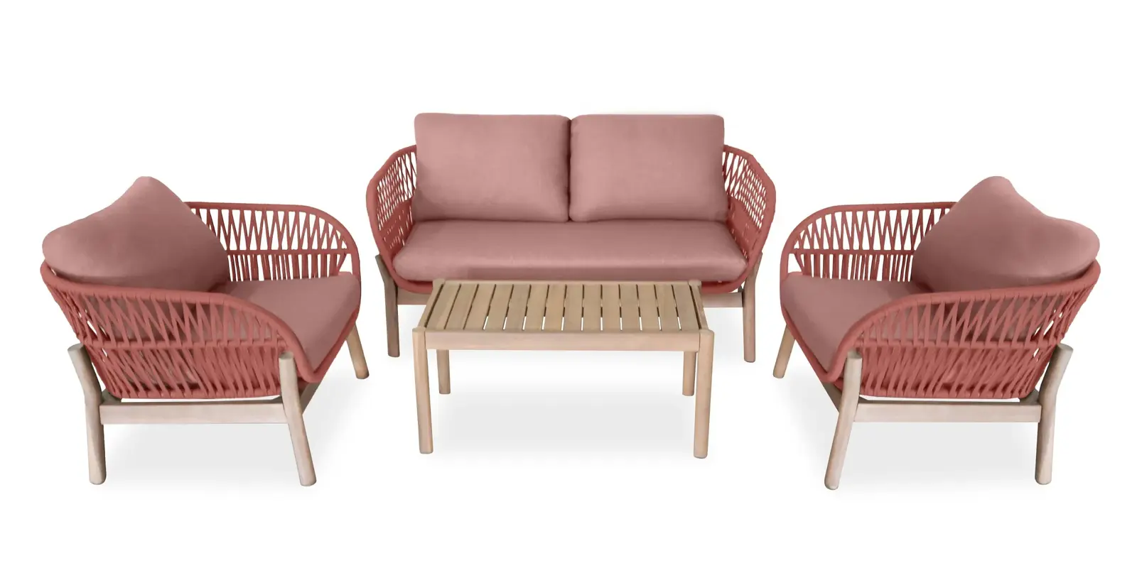 Sada zahradního nábytku Fiorentino pro 5 osob z masivu akáciové dřevo/terakota