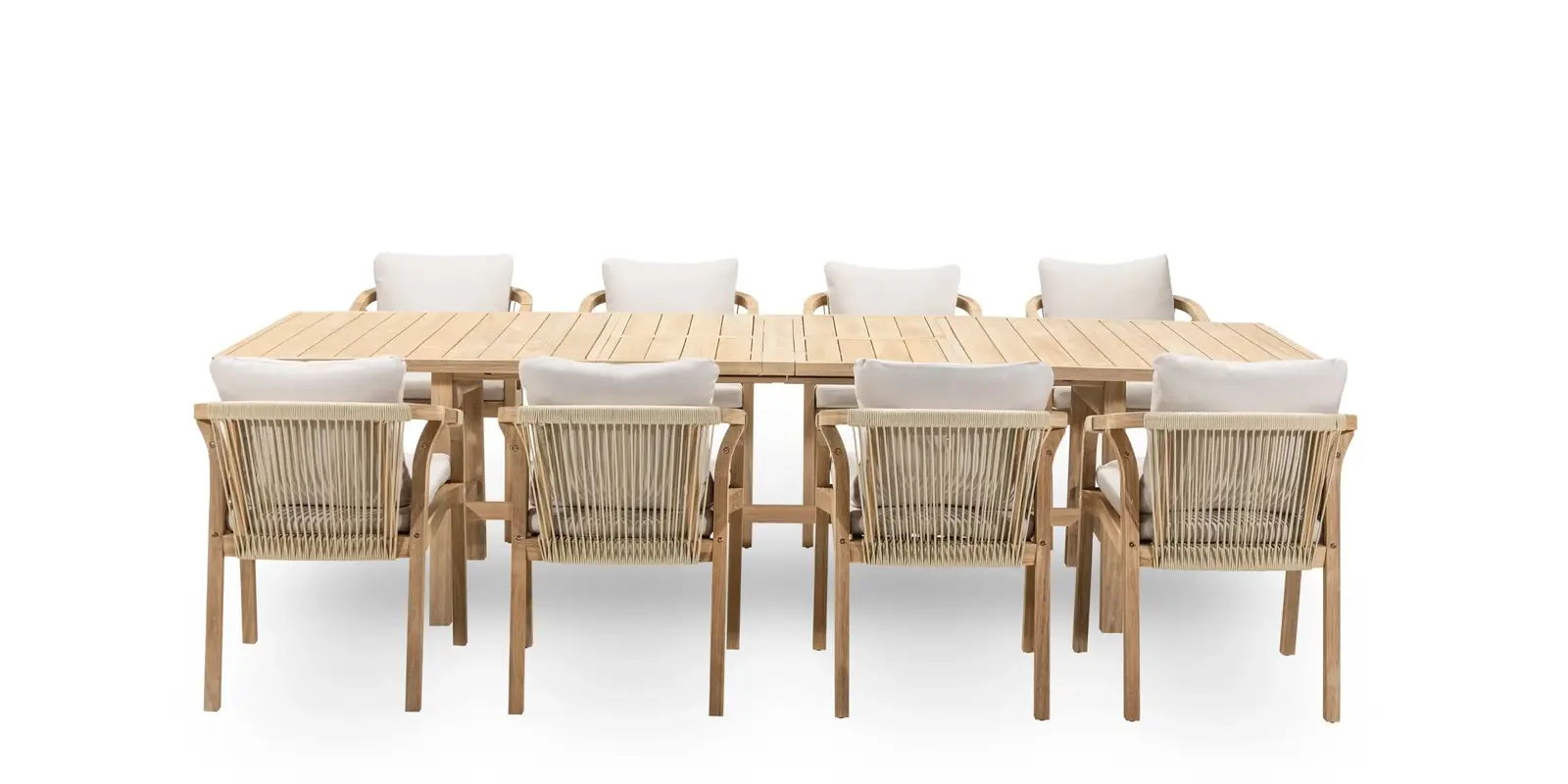 Sada zahradního nábytku s rozkládacím stolem Castello pro 8 osob z masivu akáciové dřevo/béžová