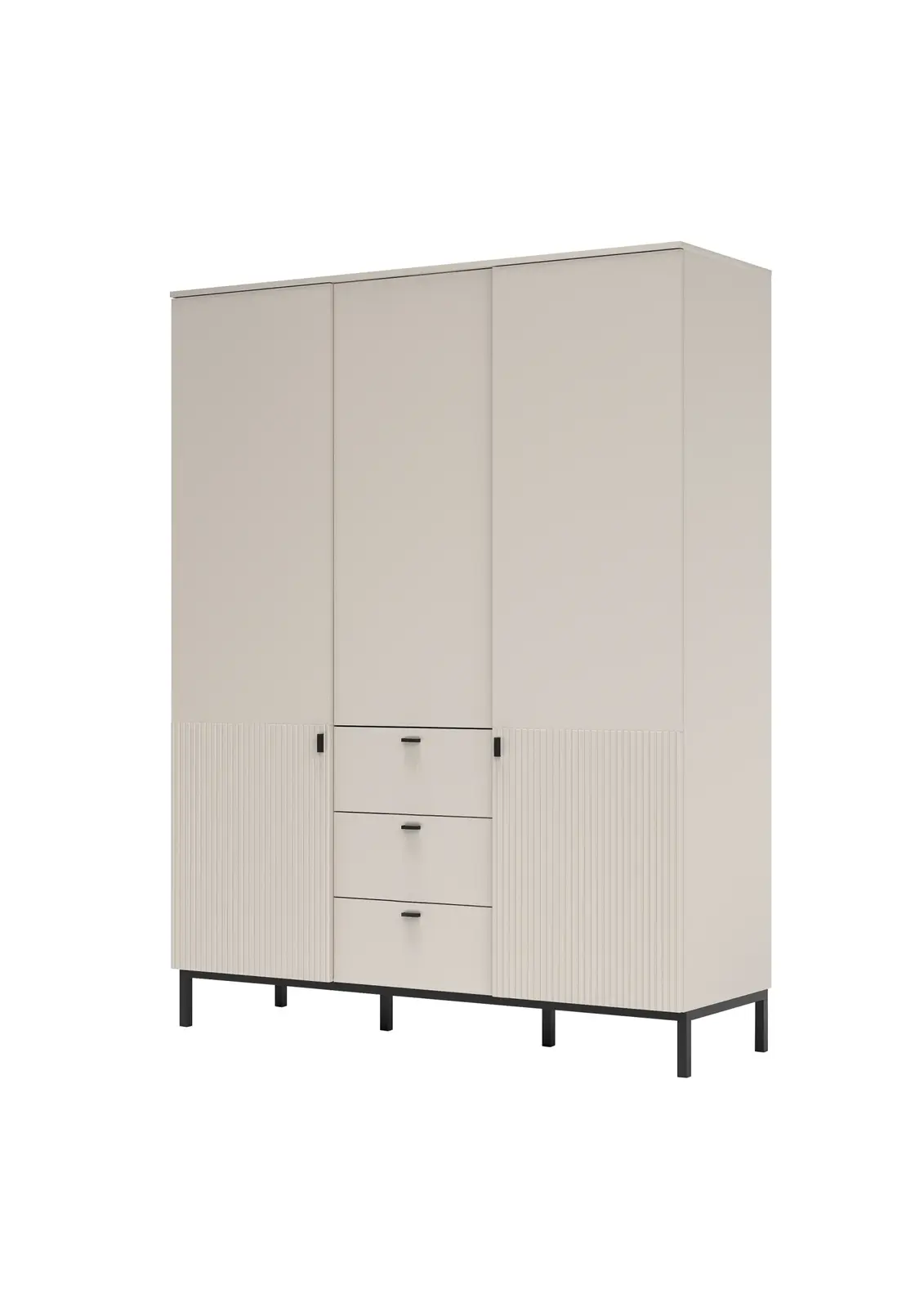 Šatní skříň Korfu 70 156 cm kašmírová/černá