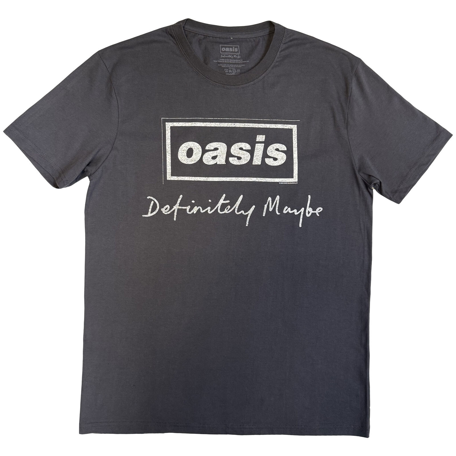 Definitely Maybe Distressed Text Logo