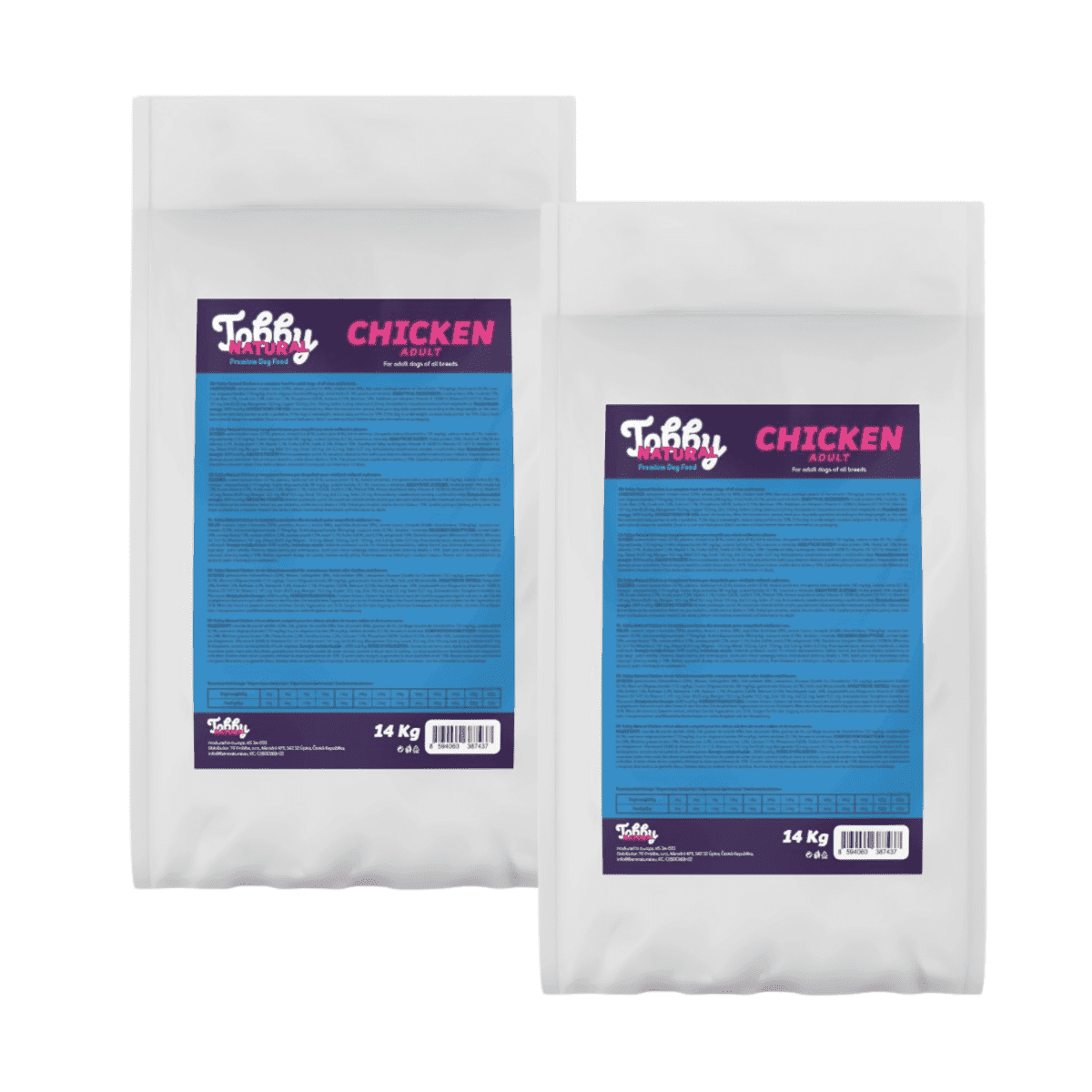 Tobby Natural Adult Dog Chicken - 2x14kg