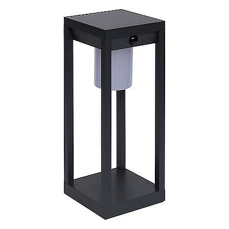 DEOKORK Záhradná solárna lampa 15x15x40 cm (antracit)
