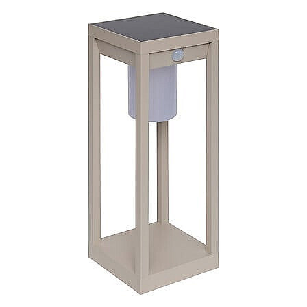 DEOKORK Záhradná solárna lampa 15x15x40 cm (ivory)
