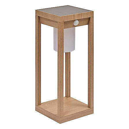DEOKORK Záhradná solárna lampa 15x15x40 cm (efekt dreva)