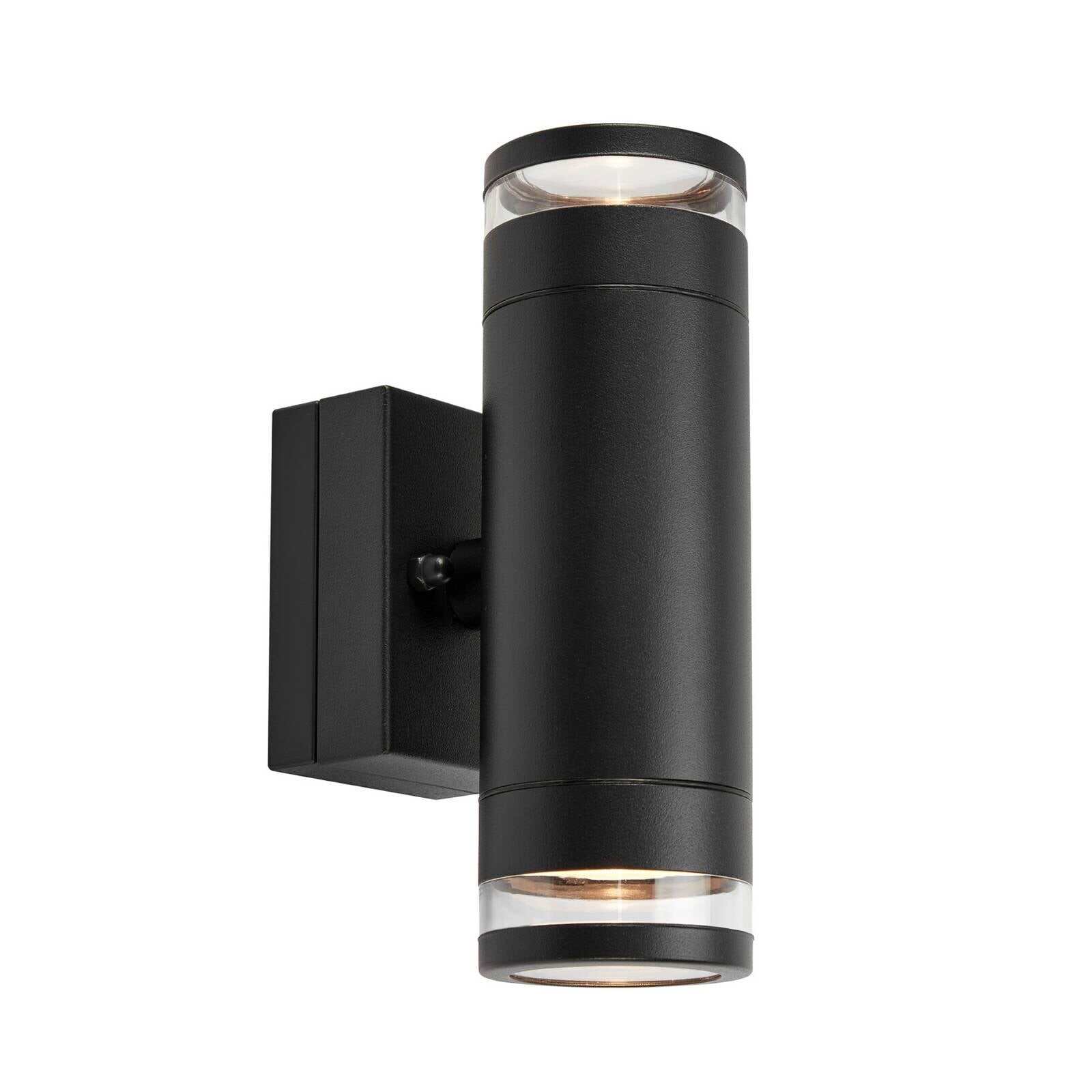 LED vonkajšie nástenné svietidlo Luno, čierne, 2-pl., IP65, stmievateľné.