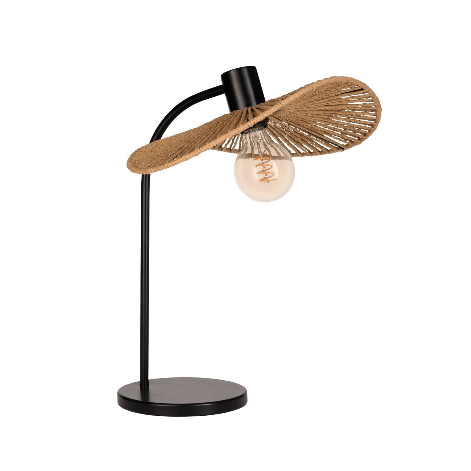 Stolová lampa Siruela, hnedá, výška 47 cm, papierové lanko, E27