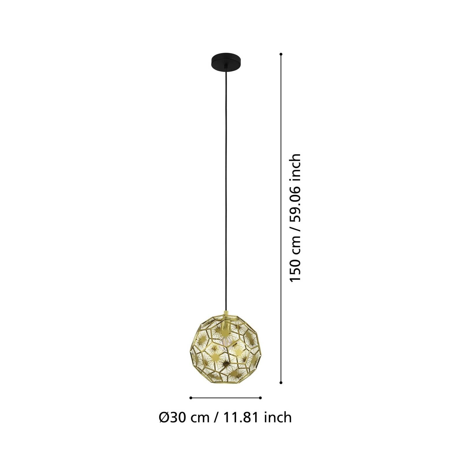 Závesné svietidlo Skoura, mosadzová farba, Ø 30 cm, oceľ, E27