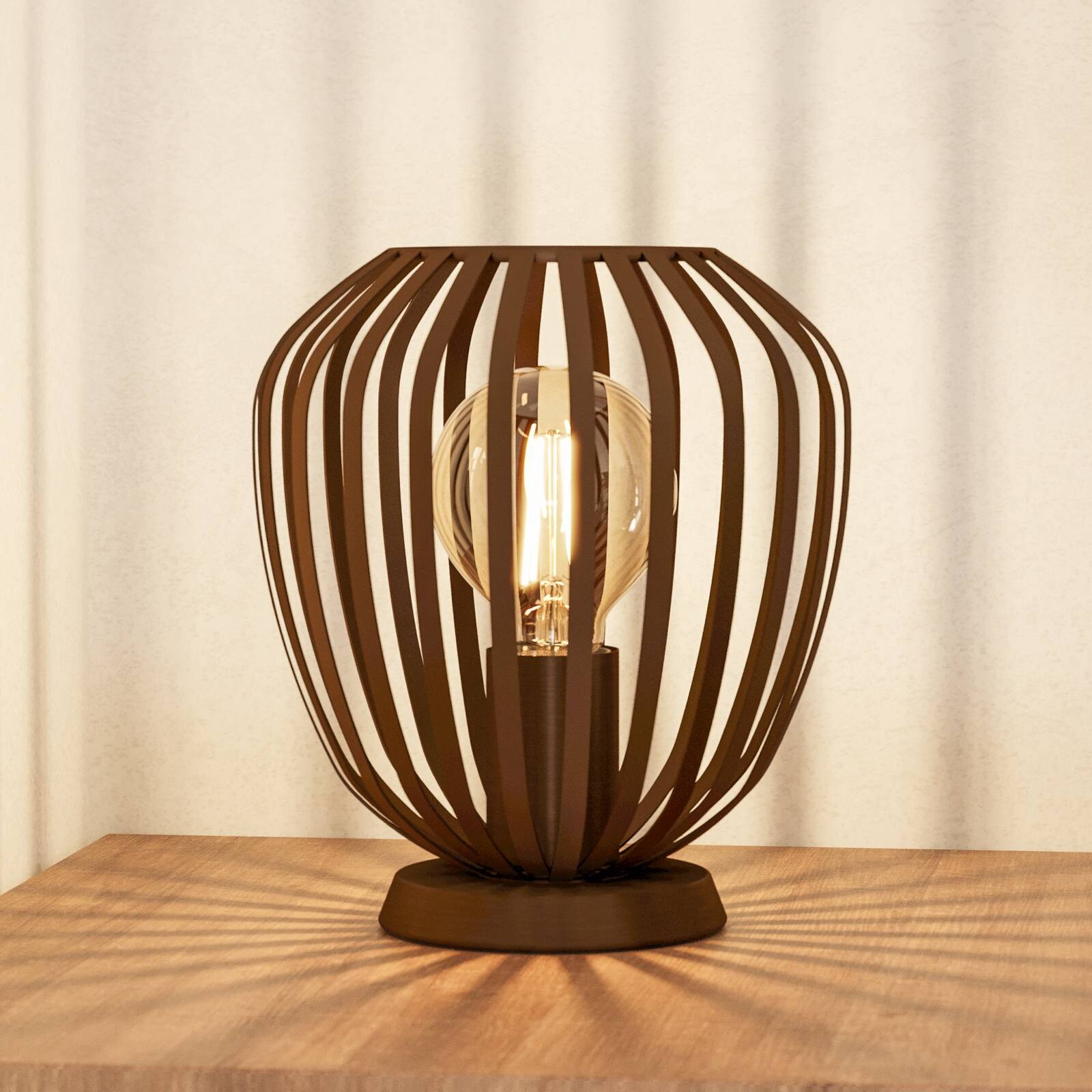 Stolová lampa Espinal, brúsená bronzová, výška 23 cm, kov E27