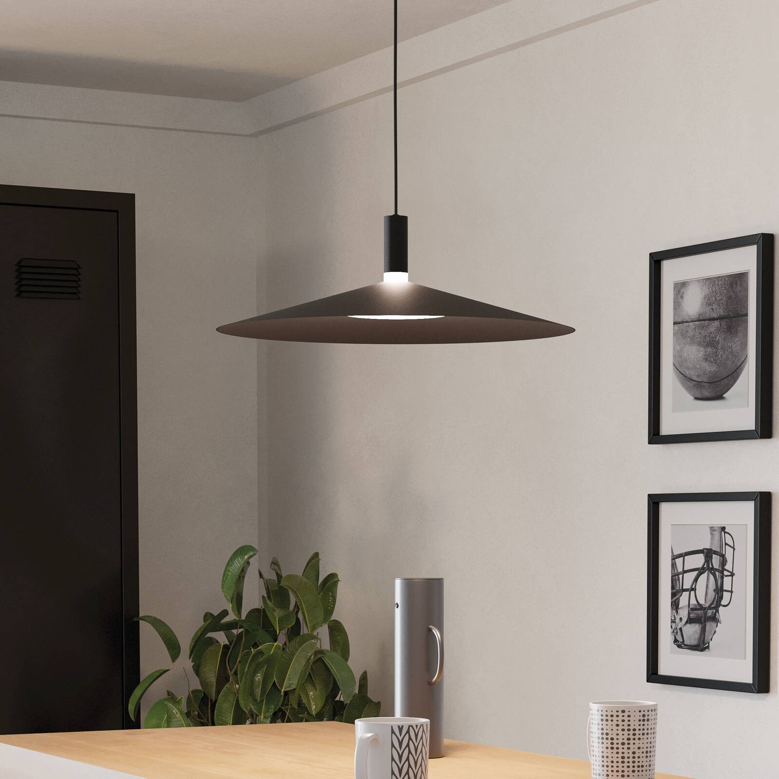 LED inteligentné závesné svietidlo Conomavilla-Z, čierna, Ø 45 cm CCT RGB