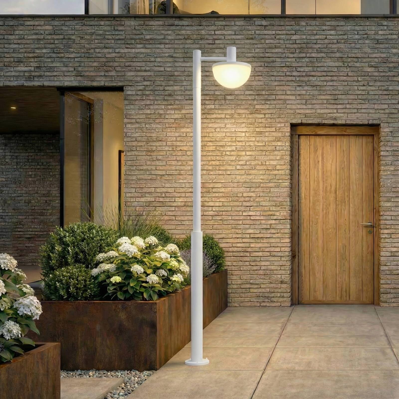 Exterierové LED svietidlo Lucande Toras, svetlosivé, 1-pl., s nastaviteľnou