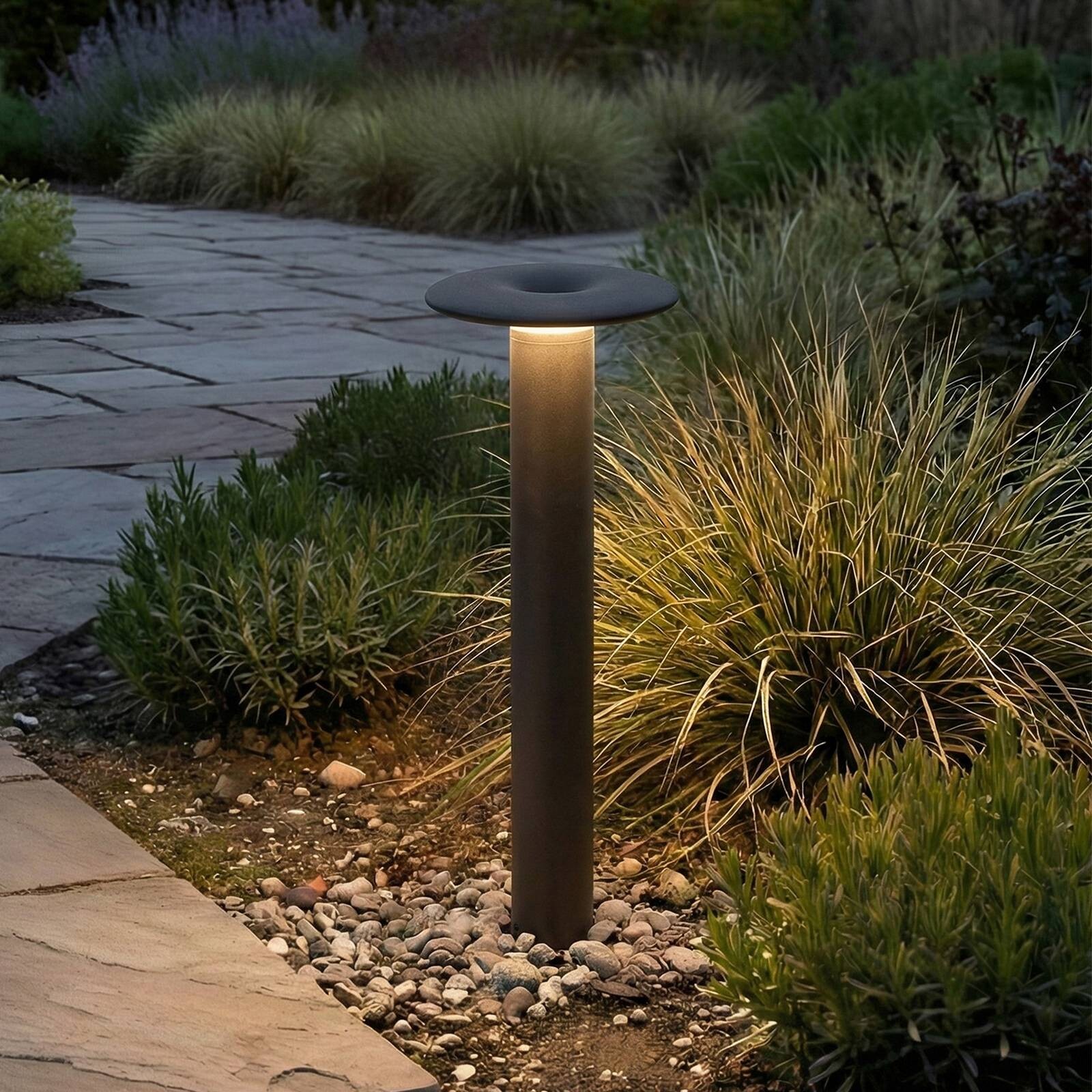 Lucande chodníkové LED svetlo Haloa, čierne, výška 50 cm, IP54