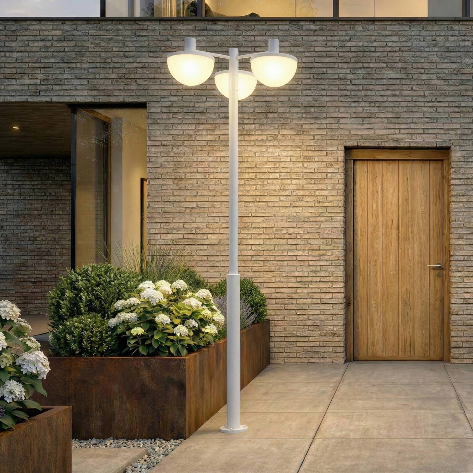 Exterierové LED svietidlo Lucande Toras, svetlosivé, 3-pl., s nastaviteľnou