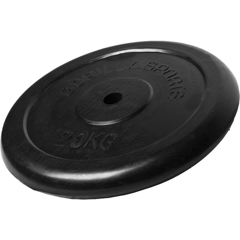 Gorilla Sports Činkový kotúč 20 kg, liatinový s pogumovaním