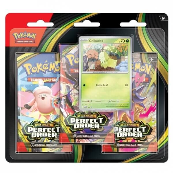 Nintendo Pokémon Perfect Order 3 Pack Blister - Chikorita