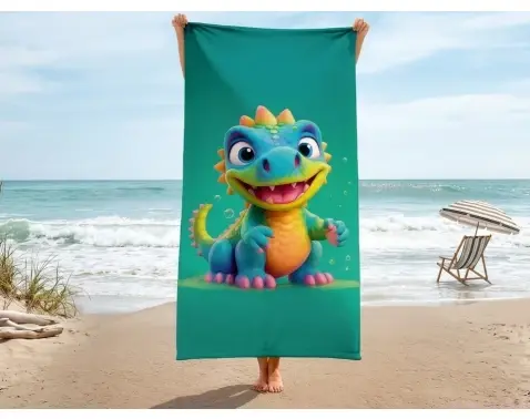 Detská plážová osuška Phantasy Dino, 80x160 cm%