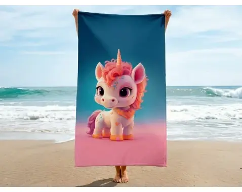 Detská plážová osuška Phantasy Jednorožec, 80x160 cm%