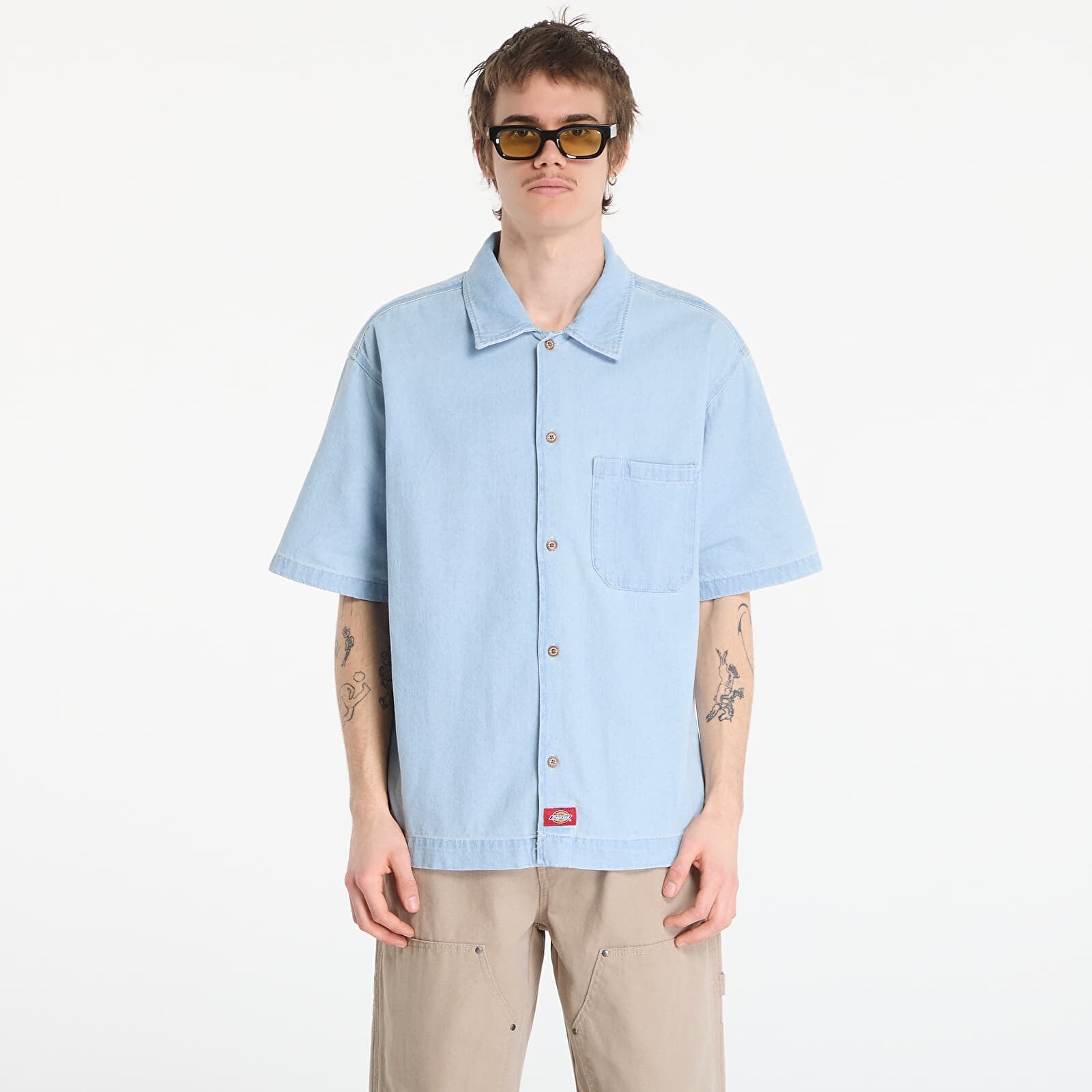 Košeľa Dickies Denim Shirt Ss Fog Blue L