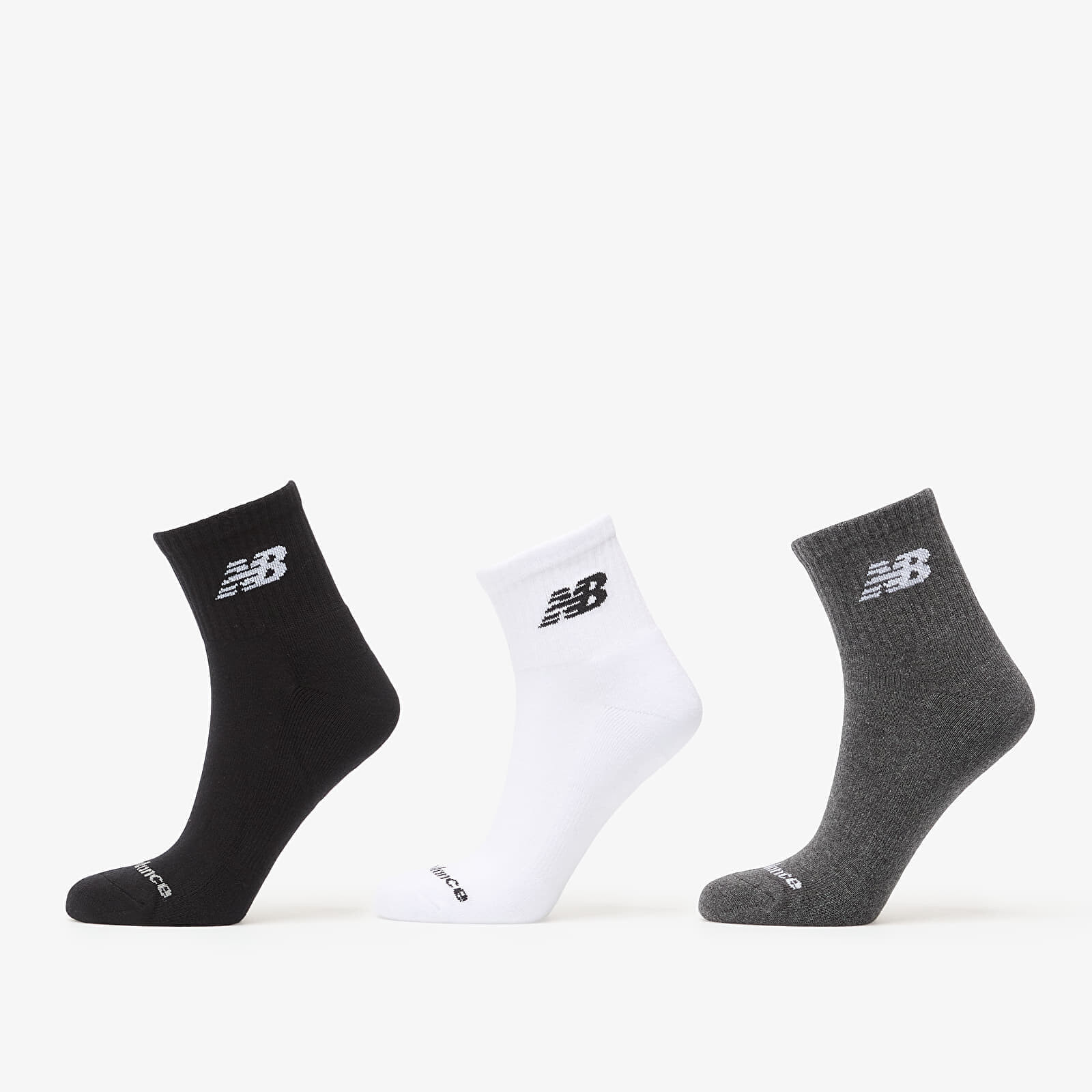 Ponožky New Balance Everyday Ankle 3-Pack White/ Grey/ Black L