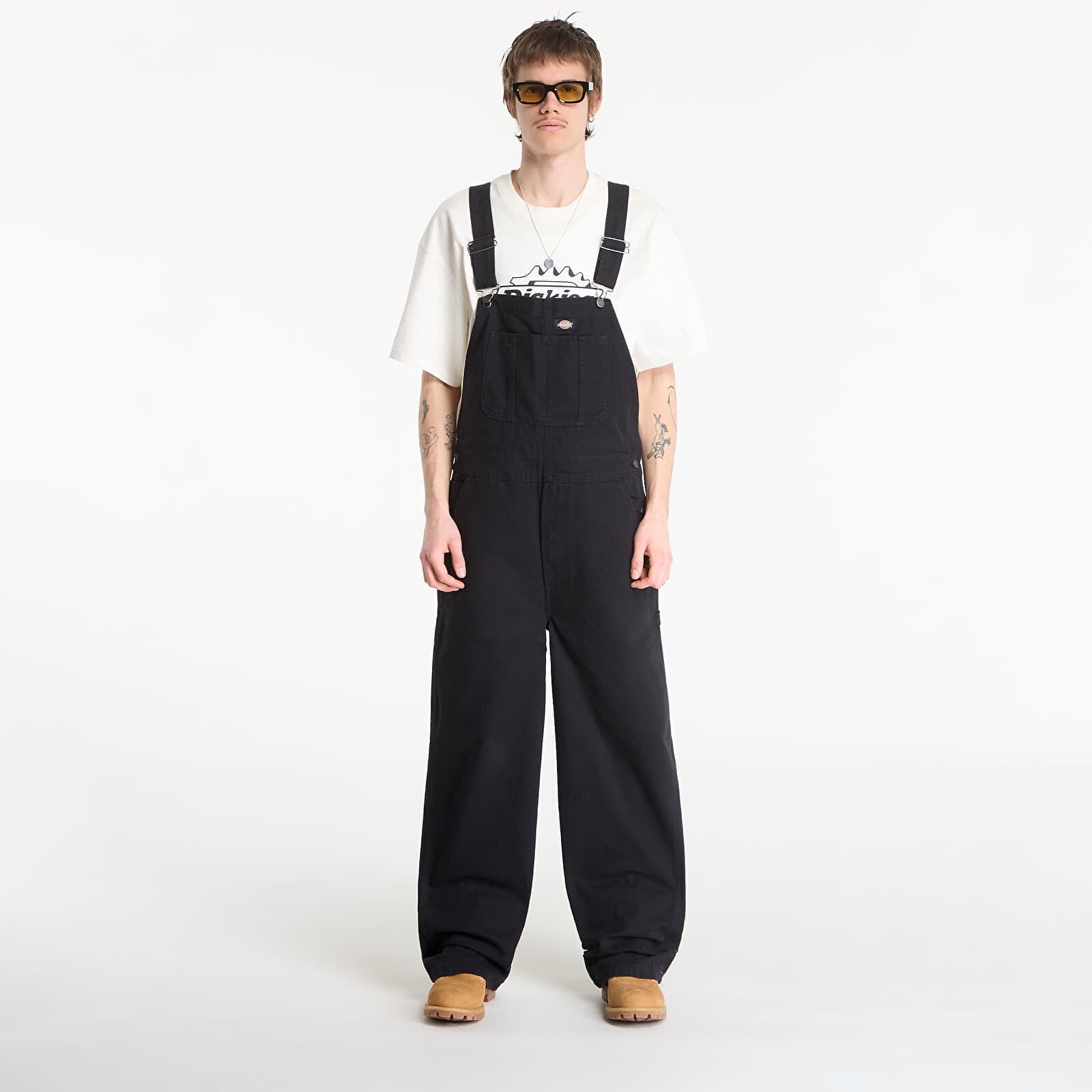 Džínsy Dickies Loose Canvas Bib Black L
