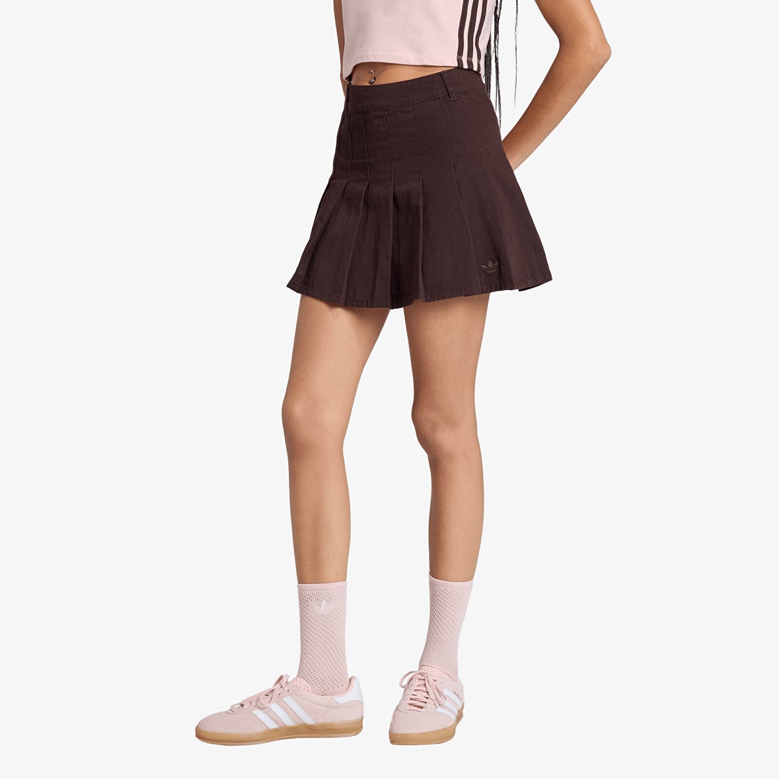 Sukňa adidas Twill Pleated Skirt Aurora Coffee 10